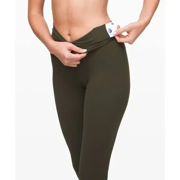 Lululemon Align Crop Leggings 21" Dark Olive Green size 10 - Picture 2 of 8